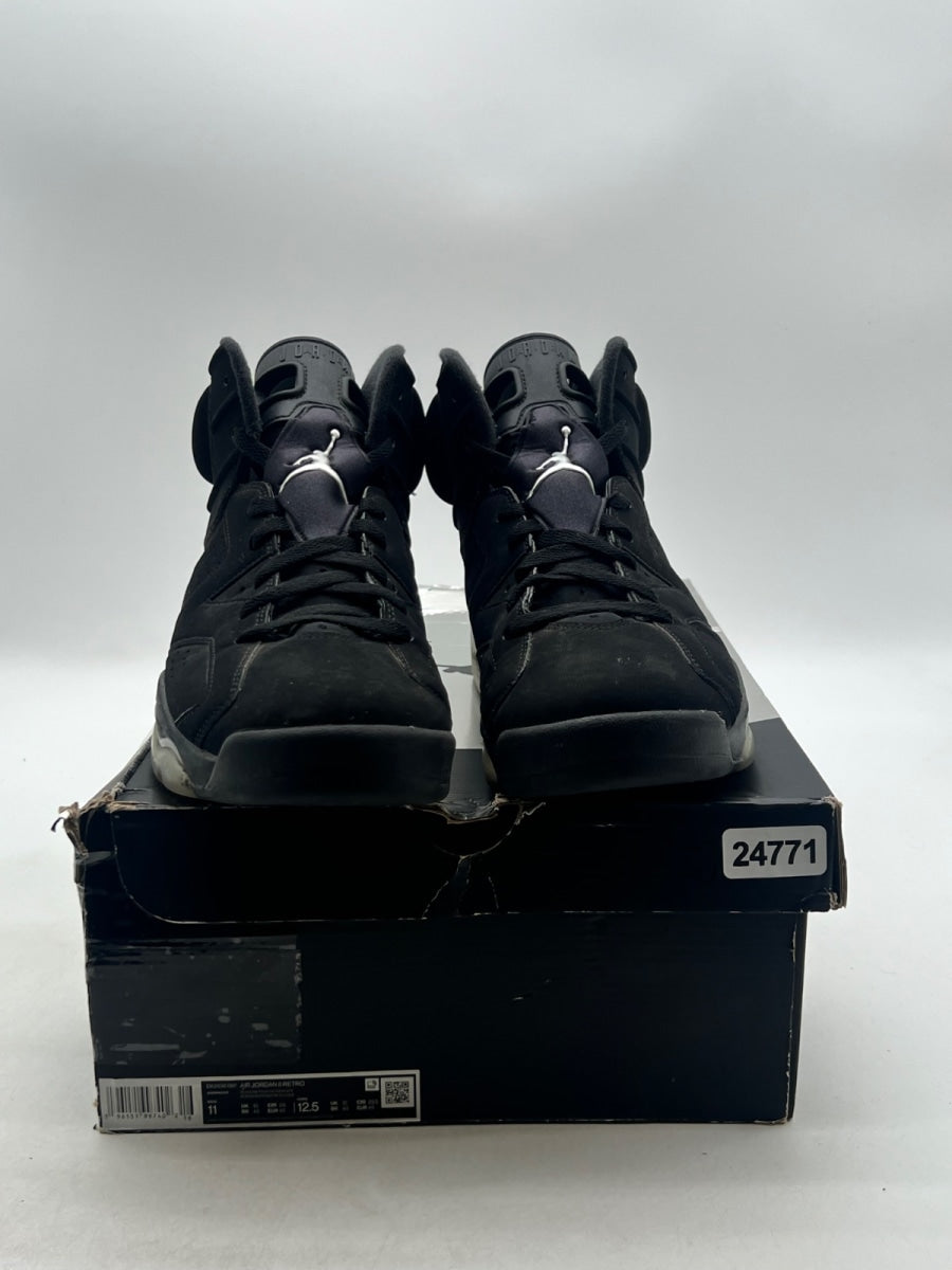 Jordan 6 Retro Chrome 11 (Moderately Worn Pre-Owned)JordanBlack/Black/Metallic Silver - Image 2