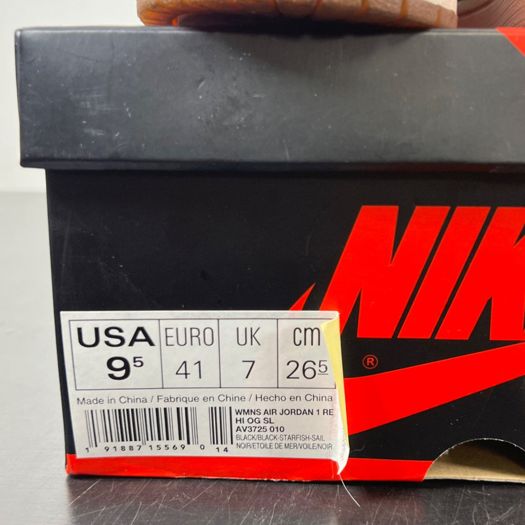Jordan 1 Retro High OG Satin Shattered Backboard (Women's) 9.5W (Moderately Worn Pre-Owned)JordanBlack/Black-Starfish-Sail - Image 5