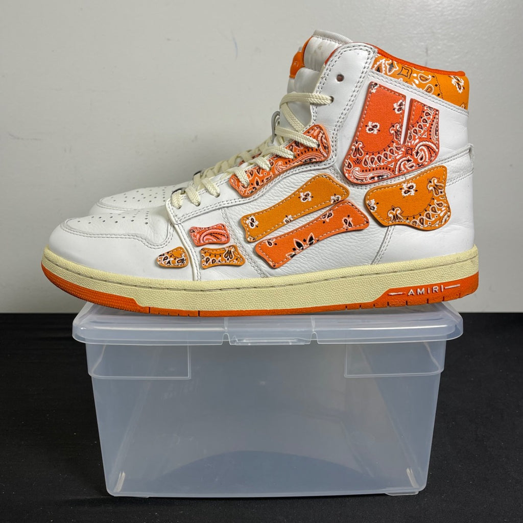 AMIRI Skel Top Hi Bandana White Orange 45 (Moderately Worn Pre-Owned)AMIRIWhite/Orange - Image 3