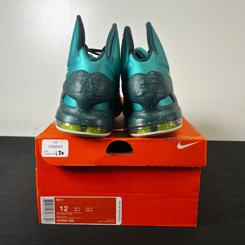 Nike KD 5 Hulk 12 (New Pre-Owned)NikeAtomic Teal / Volt / Dark Atomic Teal / Fiberglass / Gamma Ray - Image 6