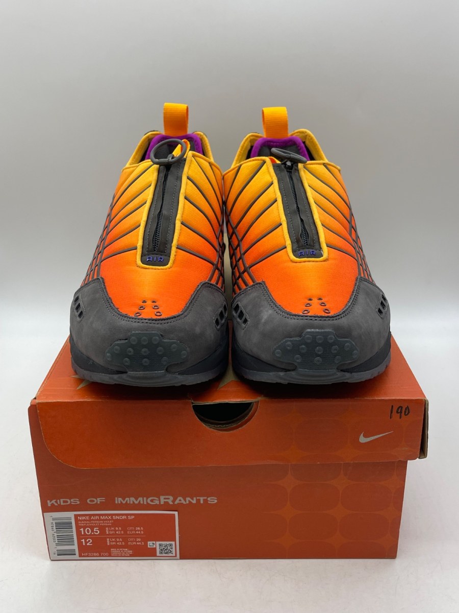 Nike Air Max Sunder SP Kids of Immigrants Sunrise 10.5 (Moderately Worn Pre-Owned)NikeSundial/Persian Violet - Image 2