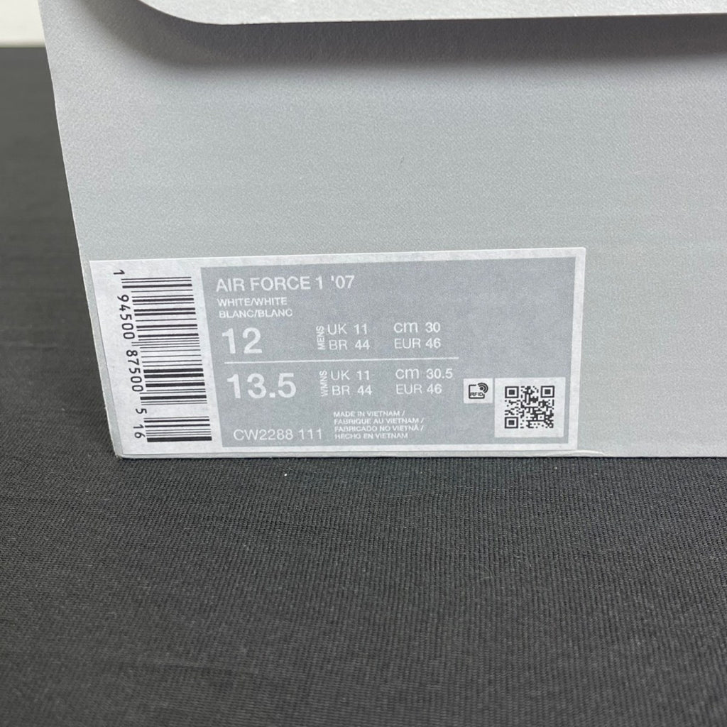 Nike Air Force 1 Low '07 White 12 (Moderately Worn Pre-Owned)NikeWhite/White - Image 7