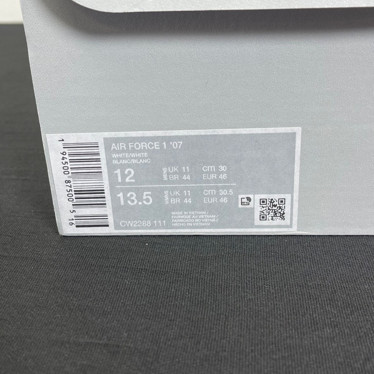 Nike Air Force 1 Low '07 White 12 (Moderately Worn Pre-Owned)NikeWhite/White - Image 7