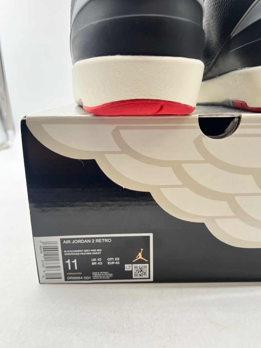 Jordan 2 Retro Black Cement 11 (Lightly Worn Pre-Owned)JordanBlack/Cement Grey/Fire Red/Sail - Image 4