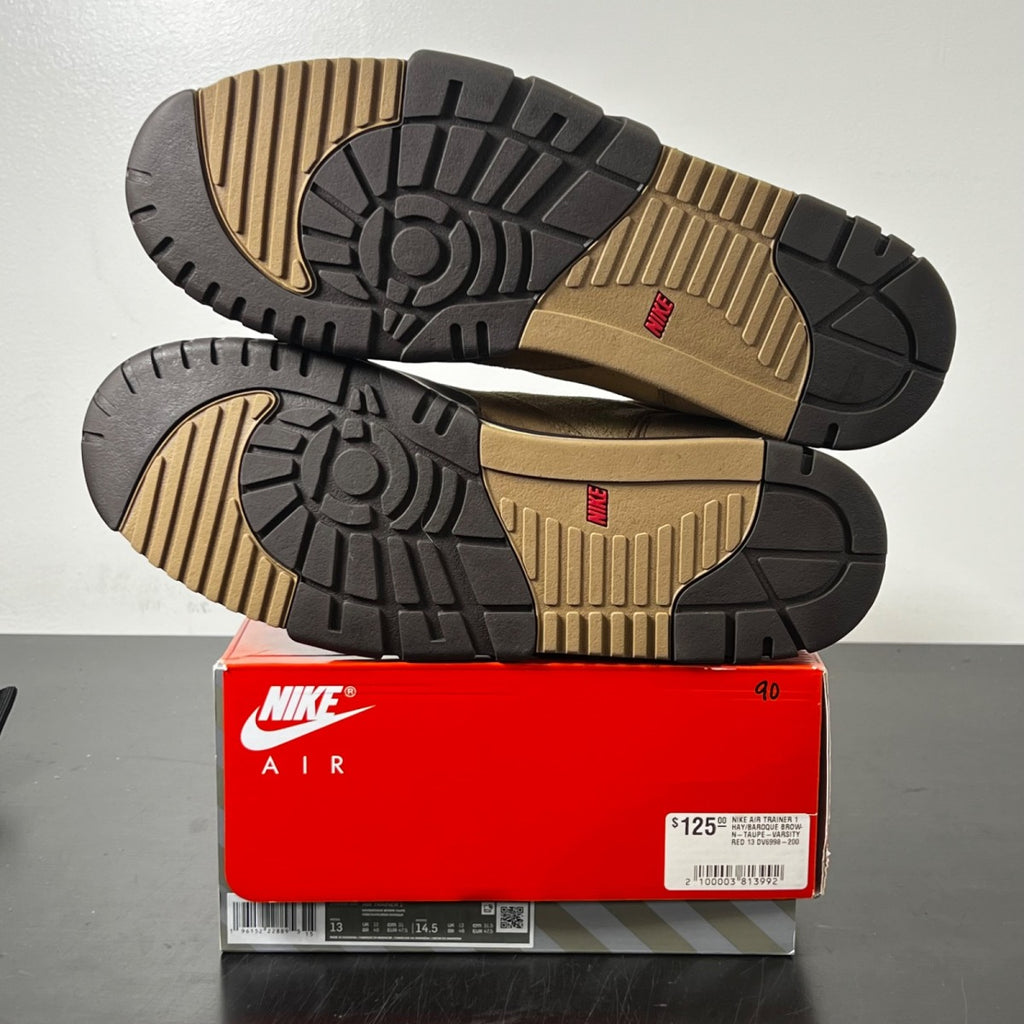 Nike Air Trainer 1 Shima Shima Pack Baroque Brown 13 (Lightly Worn Pre-Owned)NikeHay/Baroque Brown-Taupe-Varsity Red - Image 6