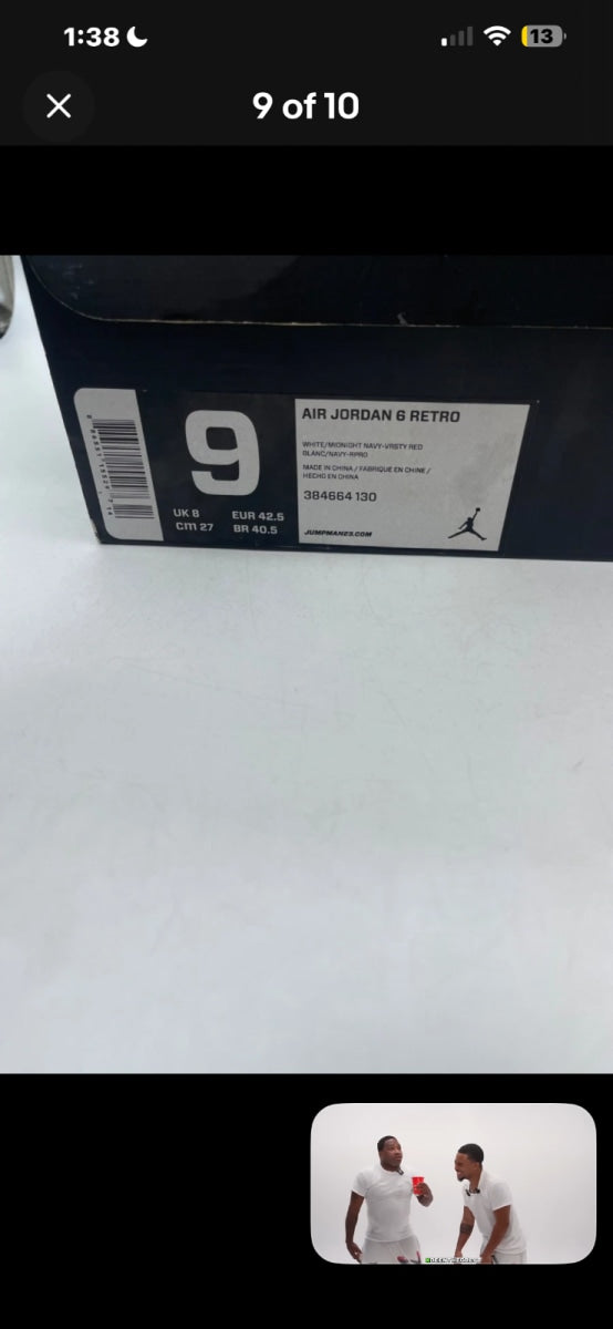 Jordan 6 Retro Olympic London (2012) 9 (Lightly Worn Pre-Owned)JordanWhite/Midnight Navy-Varsity Red - Image 9