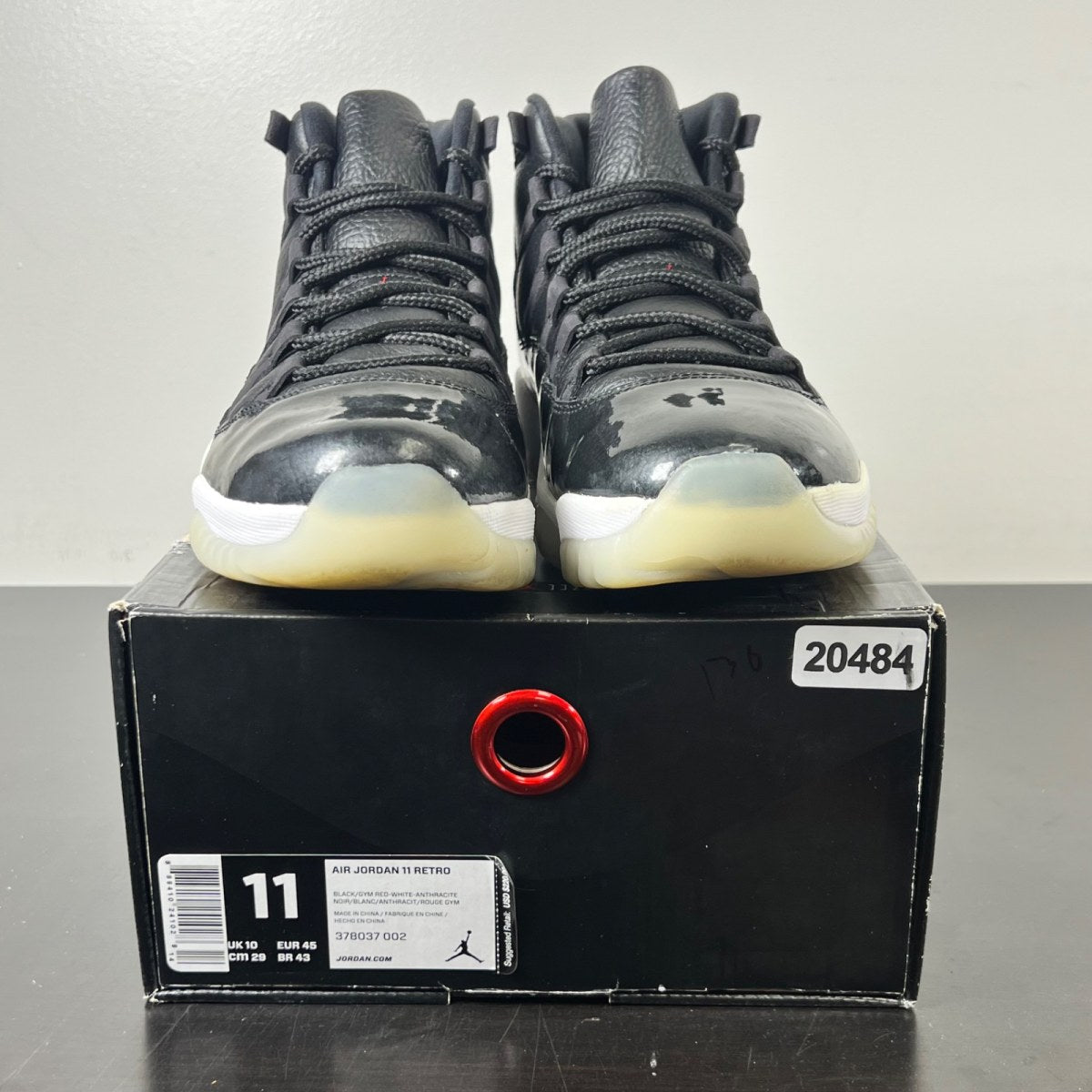 Jordan 11 Retro 72-10 11 (Lightly Worn Pre-Owned)JordanBlack/Gym Red-White-Anthracite - Image 2