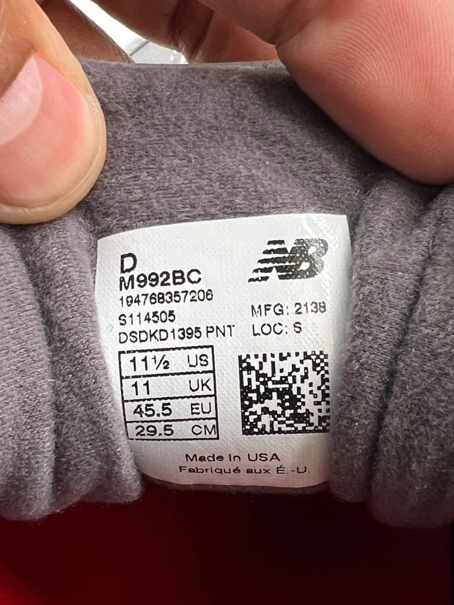 New Balance 992 MiUSA Grey Multi 11.5 (Lightly Worn Pre-Owned)New BalanceGrey/Silver/Orange-Multi - Image 9