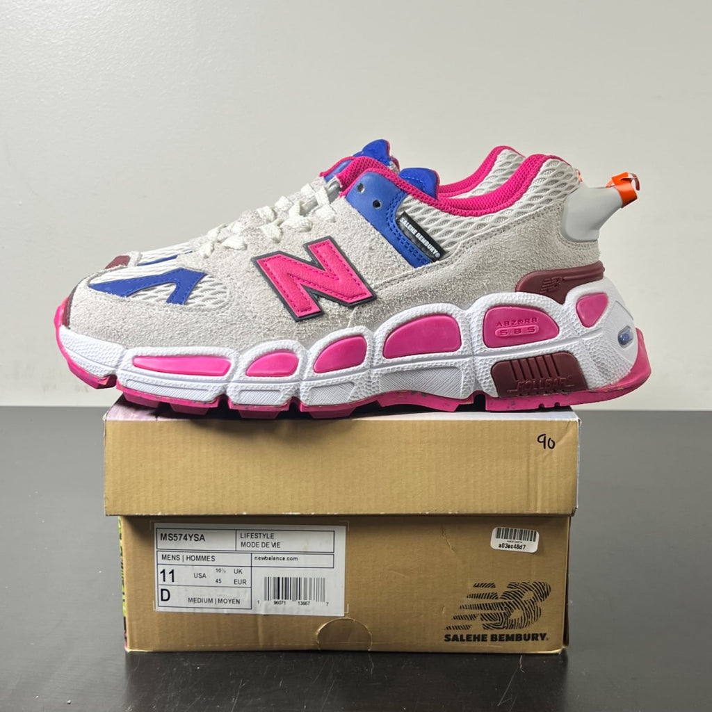 New Balance 574 YURT Salehe Bembury Universal Communication Workwear White 11 (Lightly Worn Pre-Owned)New BalanceWorkwear White/Pink - Image 3