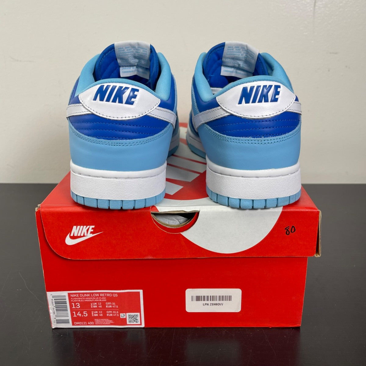 Nike Dunk Low Retro QS Argon (2022) 13 (Moderately Worn Pre-Owned)NikeFlash/White-Argon Blue-Flash - Image 4