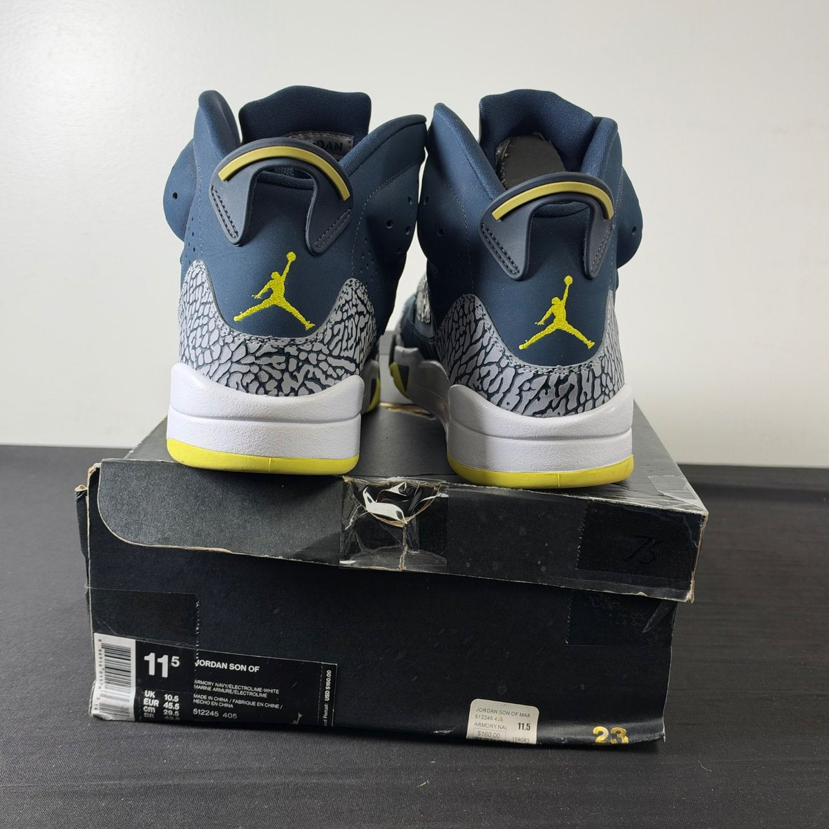 Jordan Son Of Armory Navy/Electrolime-White (Size 11.5) - Image 4