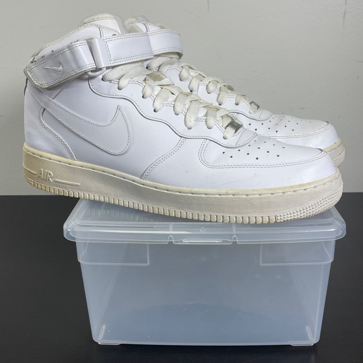 Nike Air Force 1 Mid '07 White 14 (Moderately Worn Pre-Owned)NikeWhite/White - Image 1