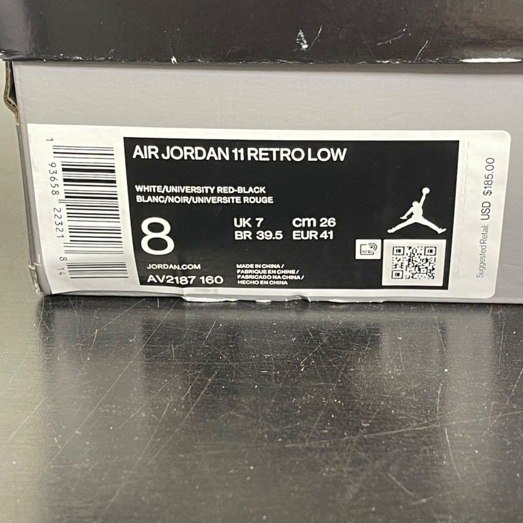 Jordan 11 Retro Low Concord Bred 8 (Moderately Worn Pre-Owned)JordanWhite/Gym Red-Black-True Red - Image 7