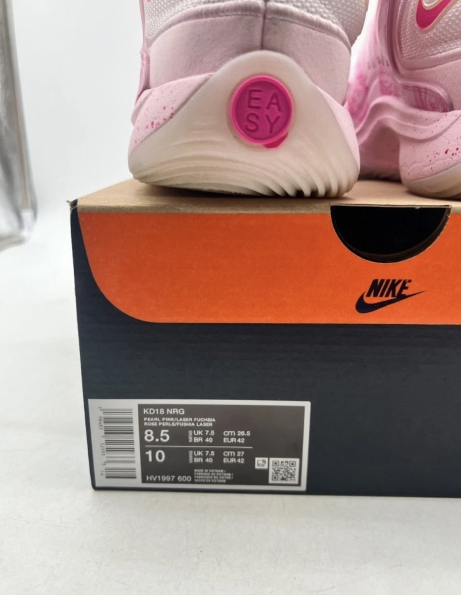 Nike KD 18 Aunt Pearl 8.5 (Moderately Worn Pre-Owned)NikePearl Pink/Laser Fuchsia/Tulip Pink/Playful Pink/Pink Foam/Glacier Blue - Image 6