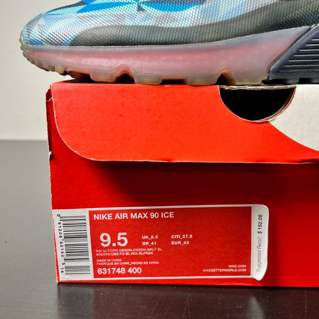 Nike Air Max 90 Ice New Slate 9.5 (Lightly Worn Pre-Owned)NikeNew Slate/Dark Obsidian/Barely Blue - Image 4