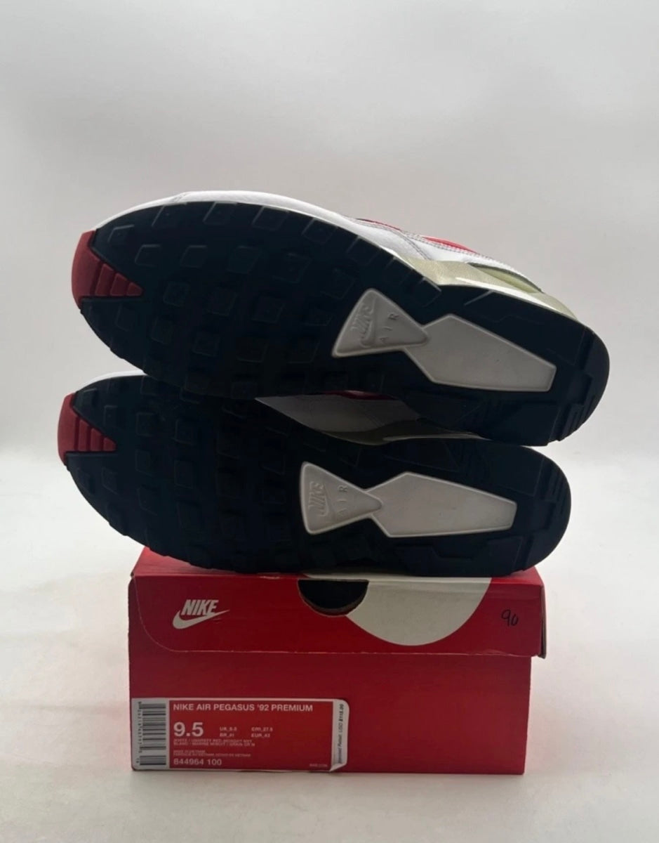 Nike Air Pegasus 92 Olympic (2016) 9.5 (Moderately Worn Pre-Owned)NikeWhite/University Red-Midnight Navy - Image 8