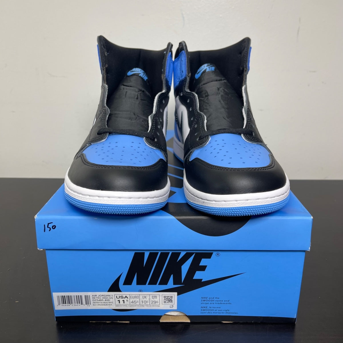 Jordan 1 Retro High OG UNC Toe 11.5 (New Pre-Owned)JordanUniversity Blue/Black/White - Image 2