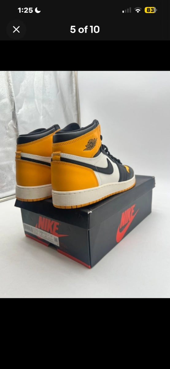 Jordan 1 Retro High OG Taxi (GS) 7Y (Lightly Worn Pre-Owned)JordanTaxi/Black-Sail - Image 5