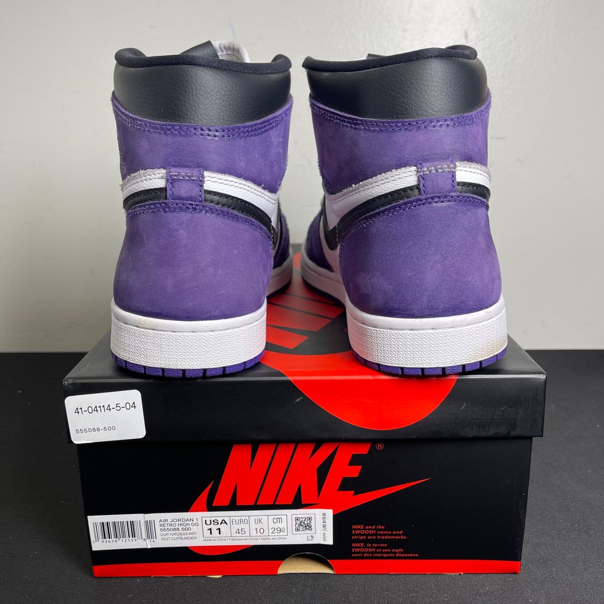 Jordan 1 Retro High Court Purple White (Size 11) - aux