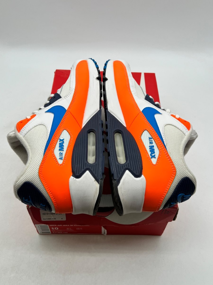 Nike Air Max 90 White Photo Blue Total Orange 10 (Moderately Worn Pre-Owned)NikeWhite/Photo Blue-Total Orange-Midnight Navy-Dark Grey - Image 9