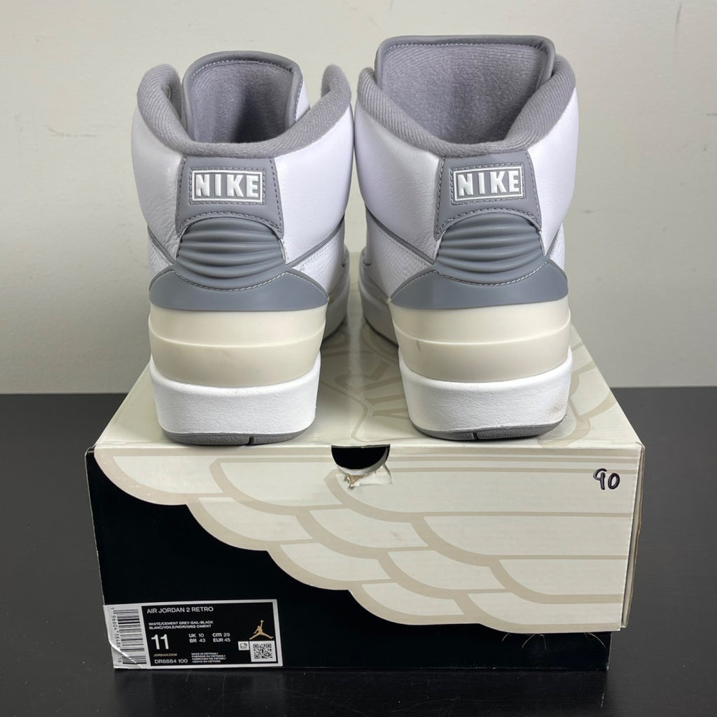 Jordan 2 Retro Cement Grey 11 (Moderately Worn Pre-Owned)JordanWhite/Cement Grey/Sail/Black - Image 3