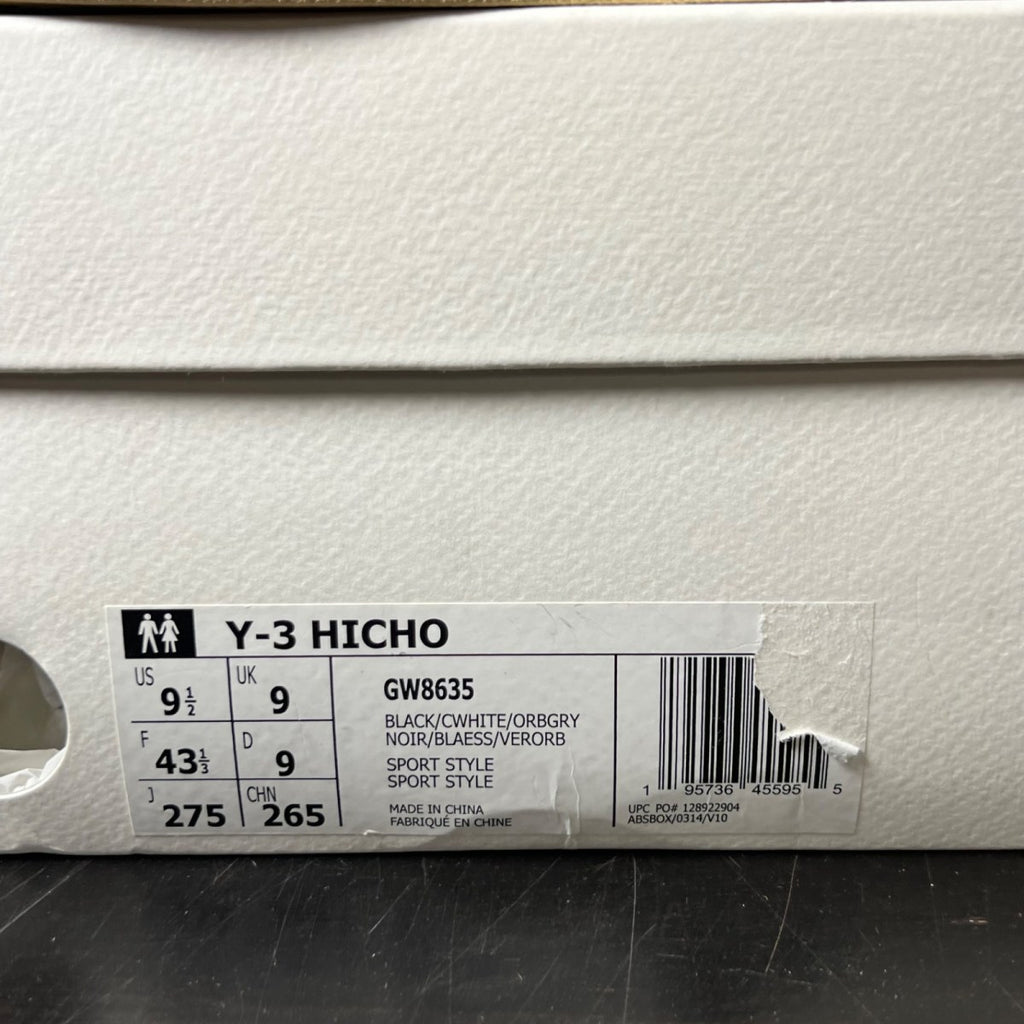 adidas Y-3 Hicho Black Core White Orbit Grey 9.5 (Lightly Worn Pre-Owned)adidasBlack/Core White/Orbit Grey - Image 4