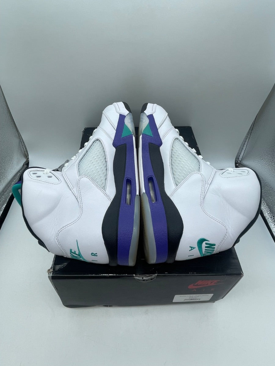 Jordan 5 Retro Grape (2025) 12 (Moderately Worn Pre-Owned)JordanWhite/Grape Ice-New Emerald - Image 6
