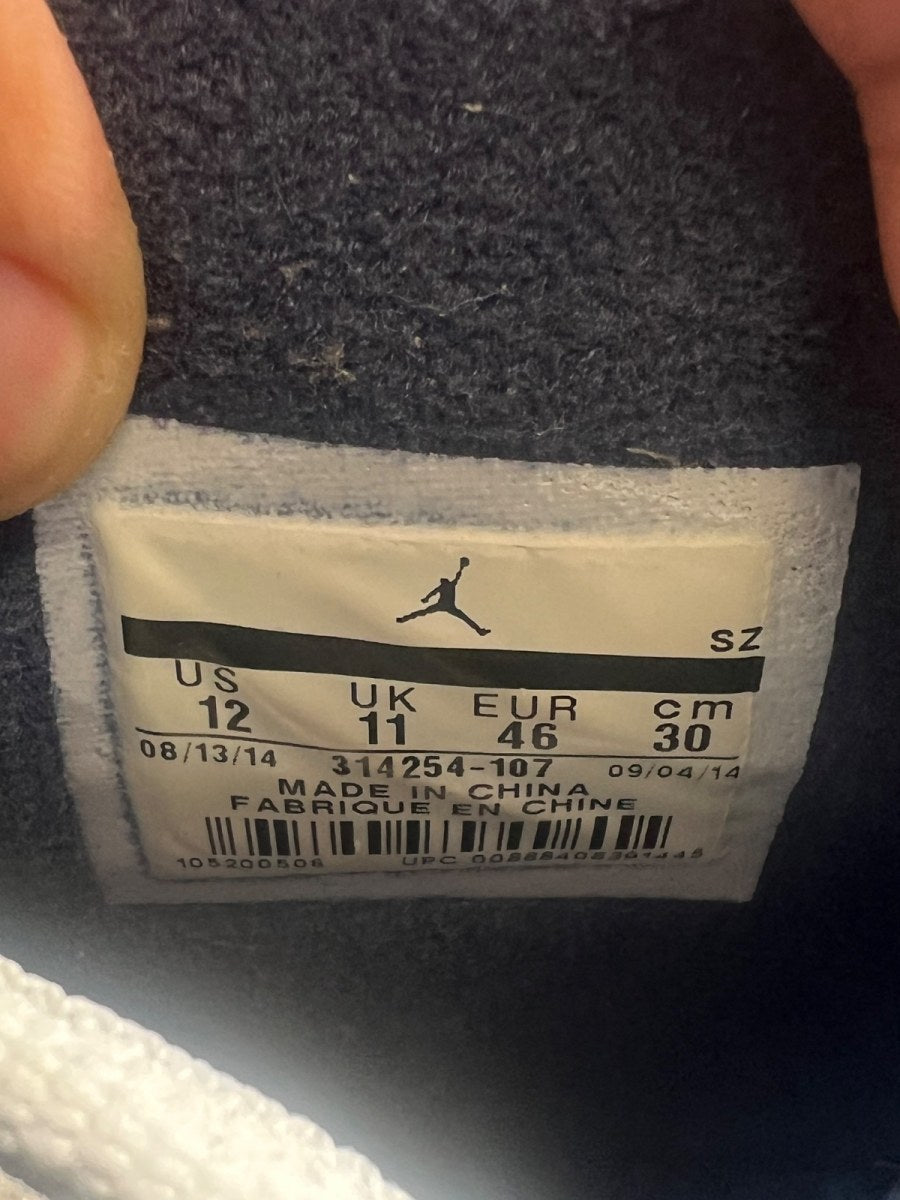 Jordan 4 Retro Columbia (2015) 12 (Moderately Worn Pre-Owned)JordanWhite/Legend Blue-Midnight Navy - Image 6