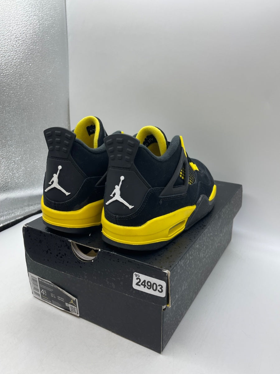 Jordan 4 Retro Thunder (2023) (GS) 4.5Y (Moderately Worn Pre-Owned)JordanBlack/Tour Yellow - Image 5