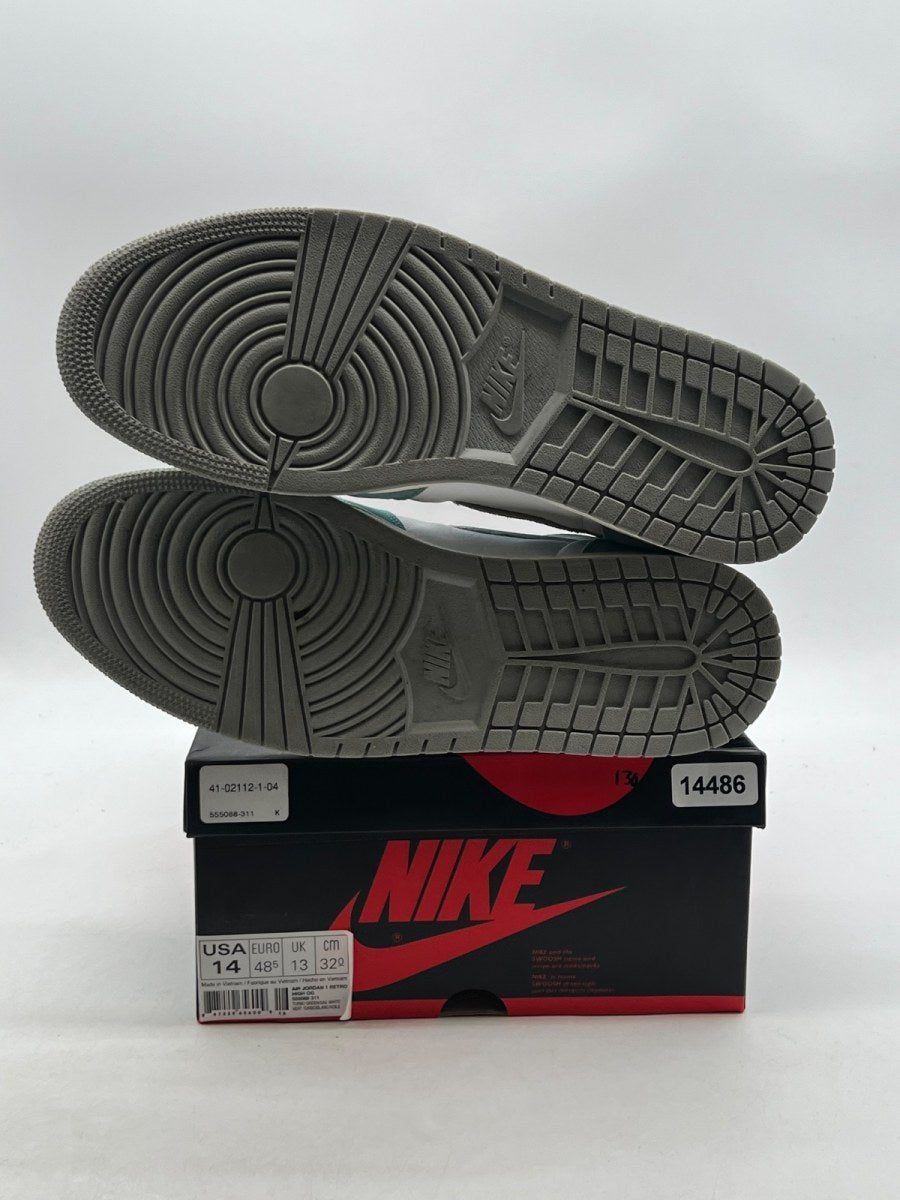 Jordan 1 Retro High Turbo Green 14 (Heavily Worn Pre-Owned)JordanTurbo Green/Sail-White-Light Smoke Grey - Image 8