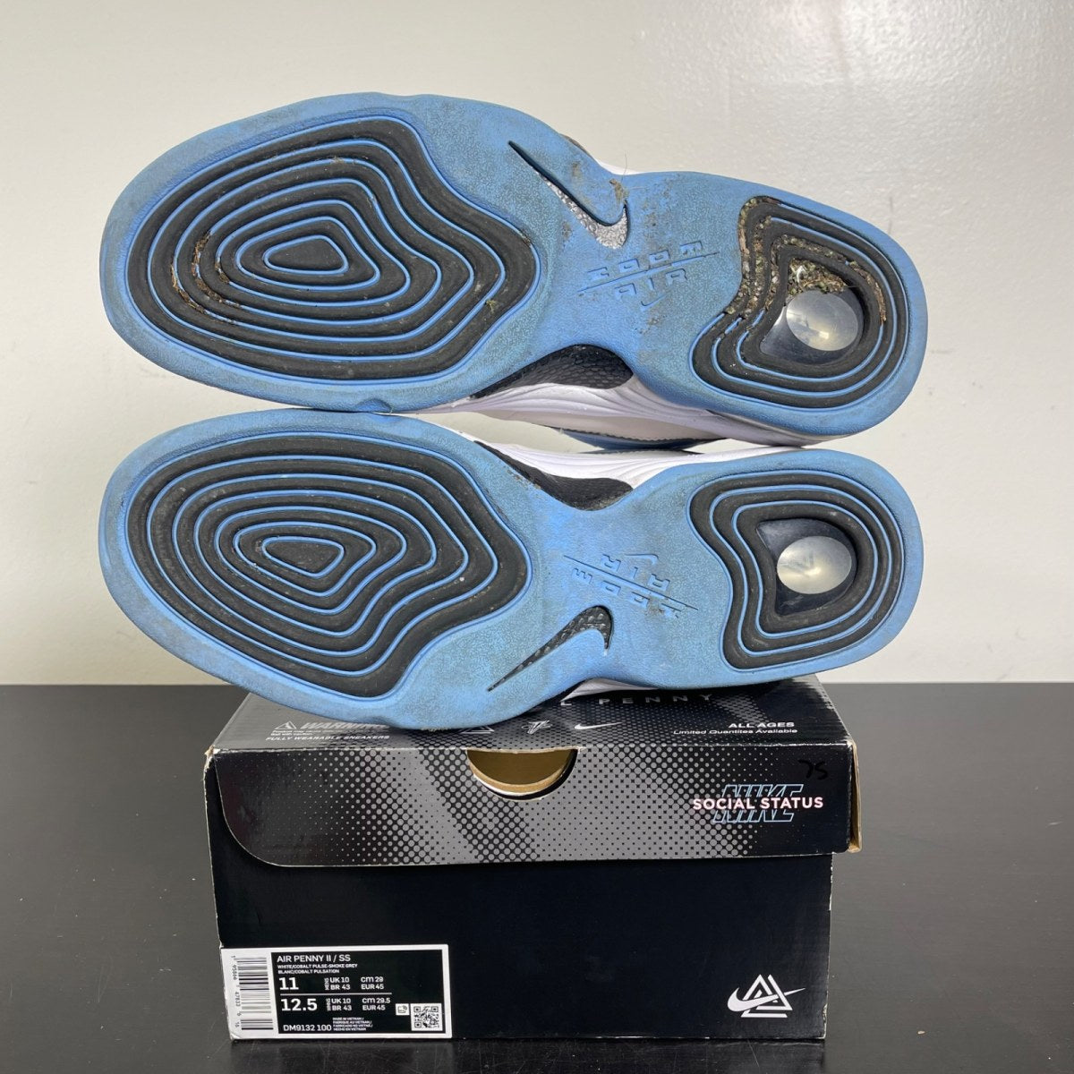 Nike Air Penny 2 Social Status Playground University Blue 11 (Moderately Worn Pre-Owned)NikeSail/University Blue-White-Black - Image 5
