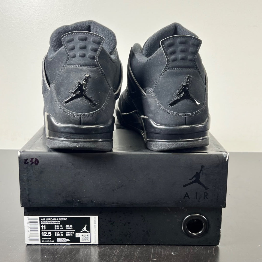 Jordan 4 Retro Black Cat (2020) 11 (Lightly Worn Pre-Owned)JordanBlack/Black-Light Graphite - Image 5