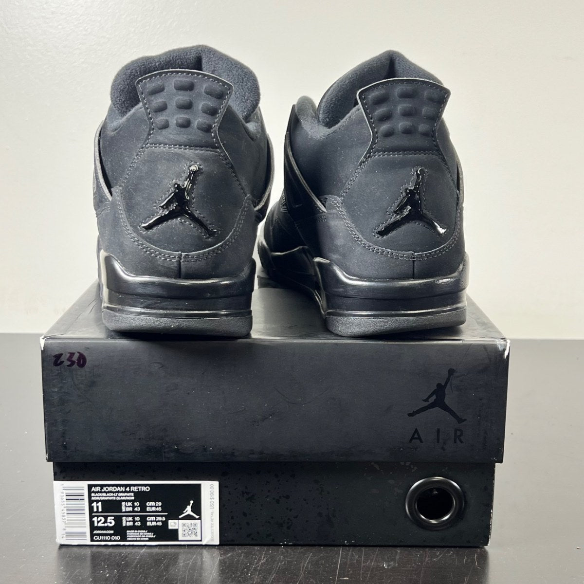 Jordan 4 Retro Black Cat (2020) 11 (Lightly Worn Pre-Owned)JordanBlack/Black-Light Graphite - Image 5