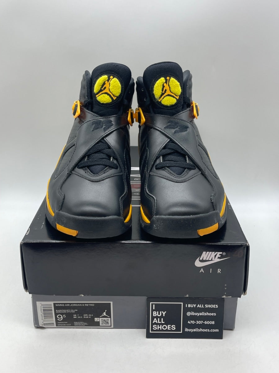 Jordan 8 Retro Taxi Yellow Black (Women's) 9.5W (Moderately Worn Pre-Owned) - Image 2
