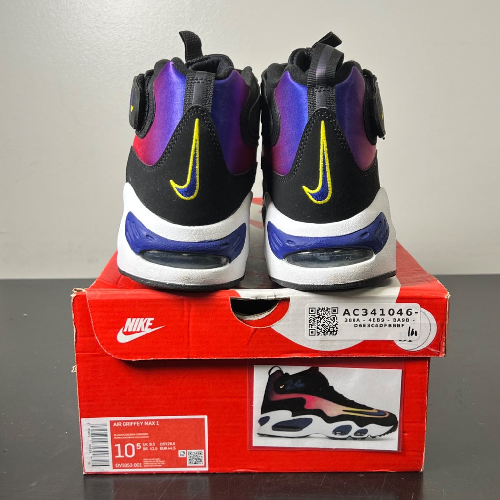 Nike Air Griffey Max 1 Los Angeles 10.5 (Lightly Worn Pre-Owned)NikeBlack/Concord/Yellow Strike - Image 5