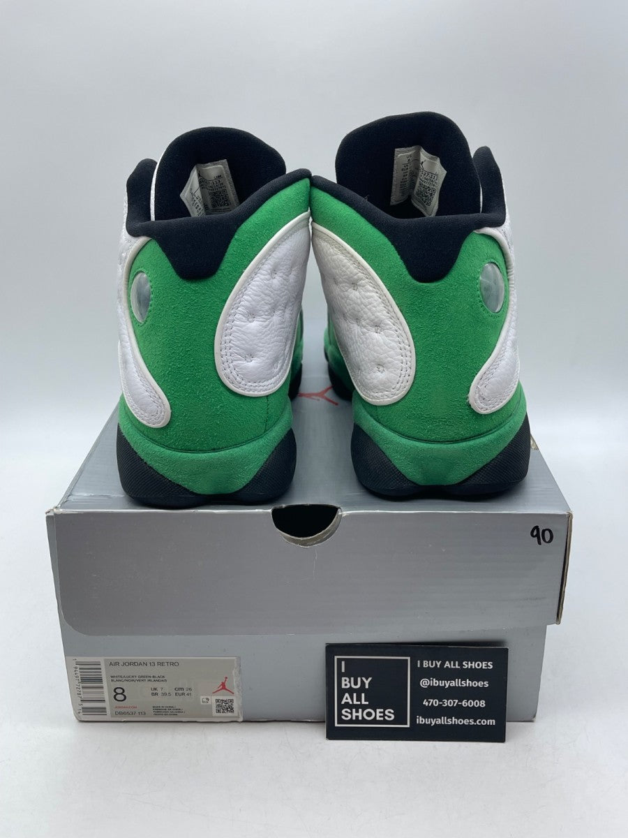 Jordan 13 Retro White Lucky Green 8 (Moderately Worn Pre-Owned) - Image 3