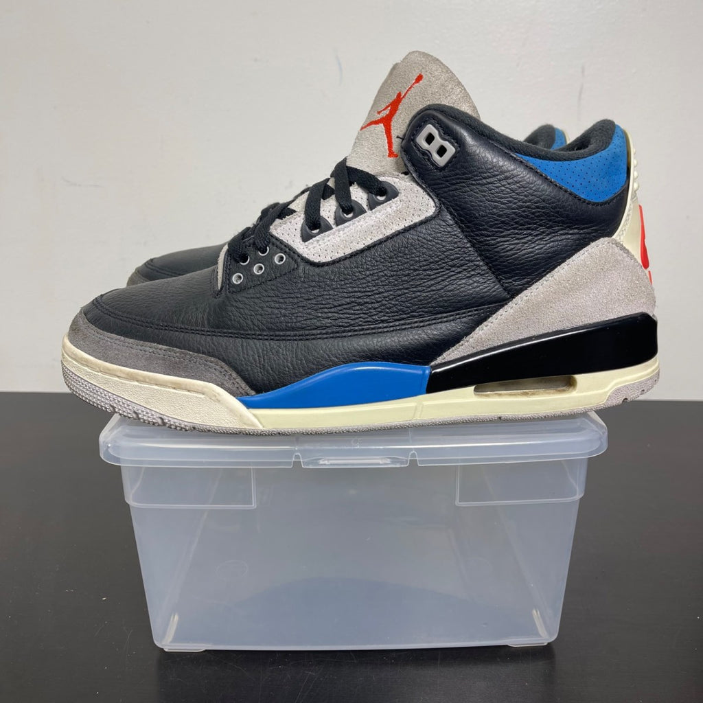 Jordan 3 Retro OG Rare Air 12 (Moderately Worn Pre-Owned)JordanBlack/Chile Red/Neutral Grey/Military Blue/Coconut Milk - Image 3