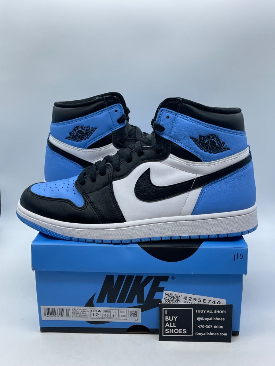 Jordan 1 Retro High OG UNC Toe 12 (Moderately Worn Pre-Owned) - Image 1