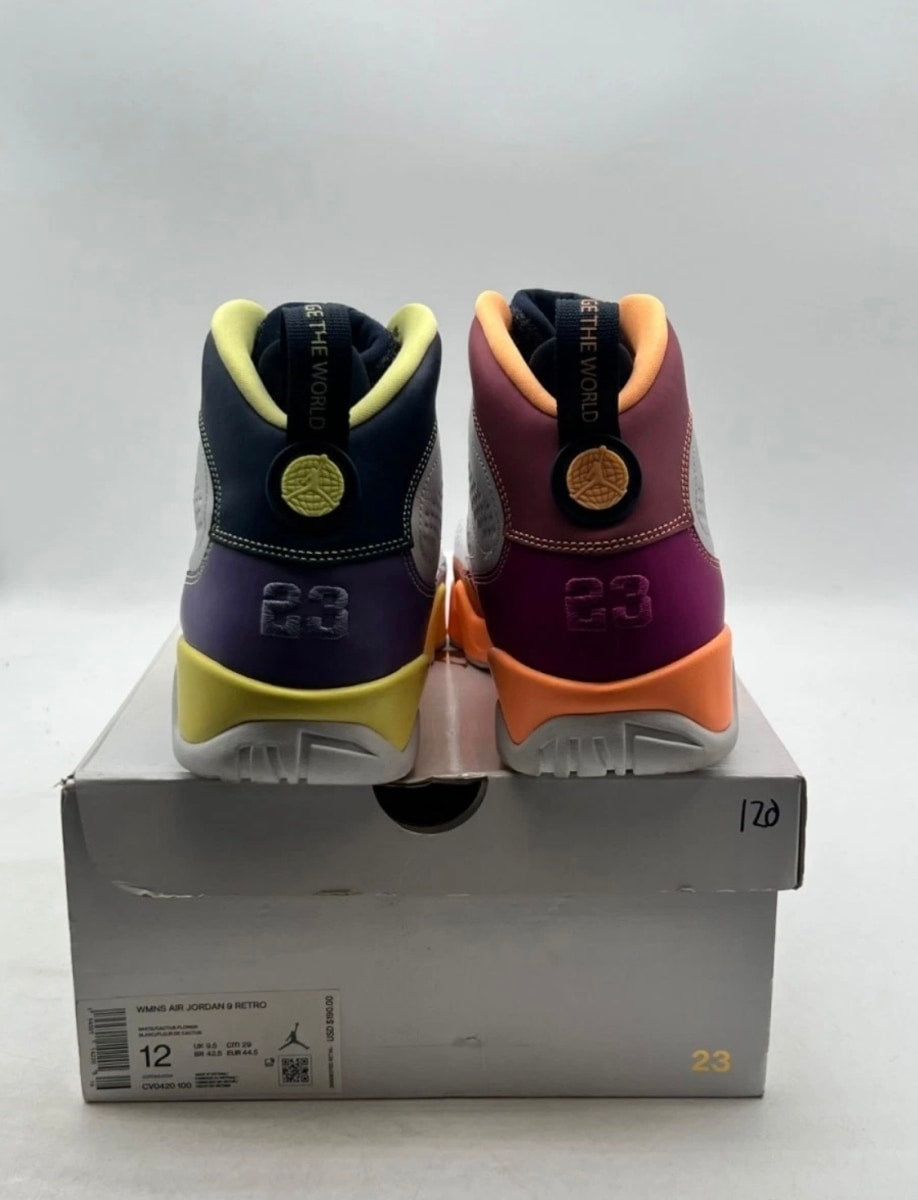 Jordan 9 Retro Change The World (Women's) 12W (Lightly Worn Pre-Owned)JordanWhite/Multi-Color-White - Image 3