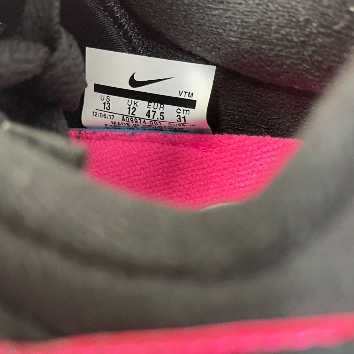 Nike Air Max 180 Black Pink Blast 13 (Moderately Worn Pre-Owned)NikeBlack/Pink Blast-Wolf Grey - Image 6