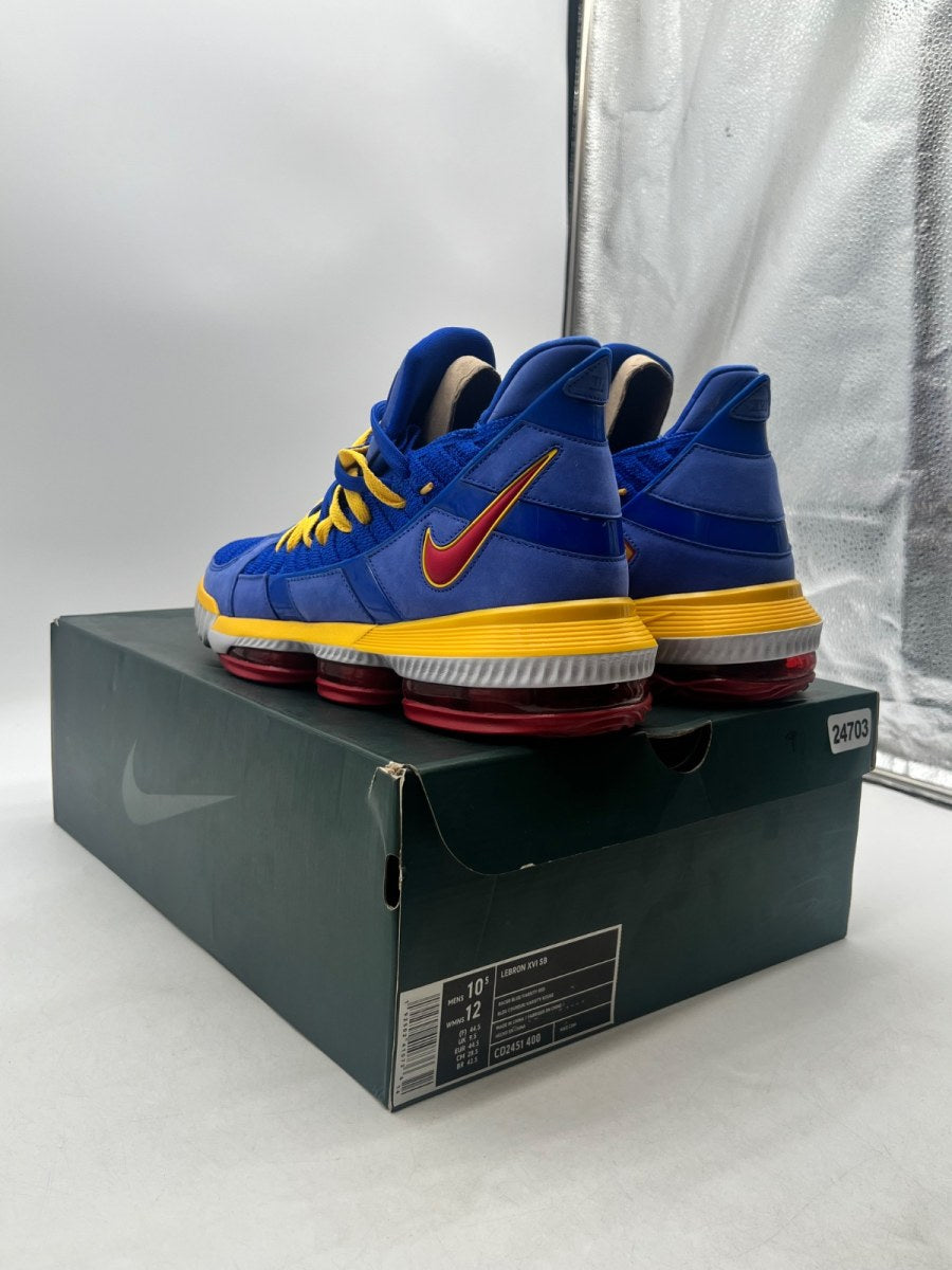 Nike LeBron 16 Superman SuperBron Blue 10.5 (Lightly Worn Pre-Owned)NikeRacer Blue/Varsity Red-Varsity Maize - Image 4