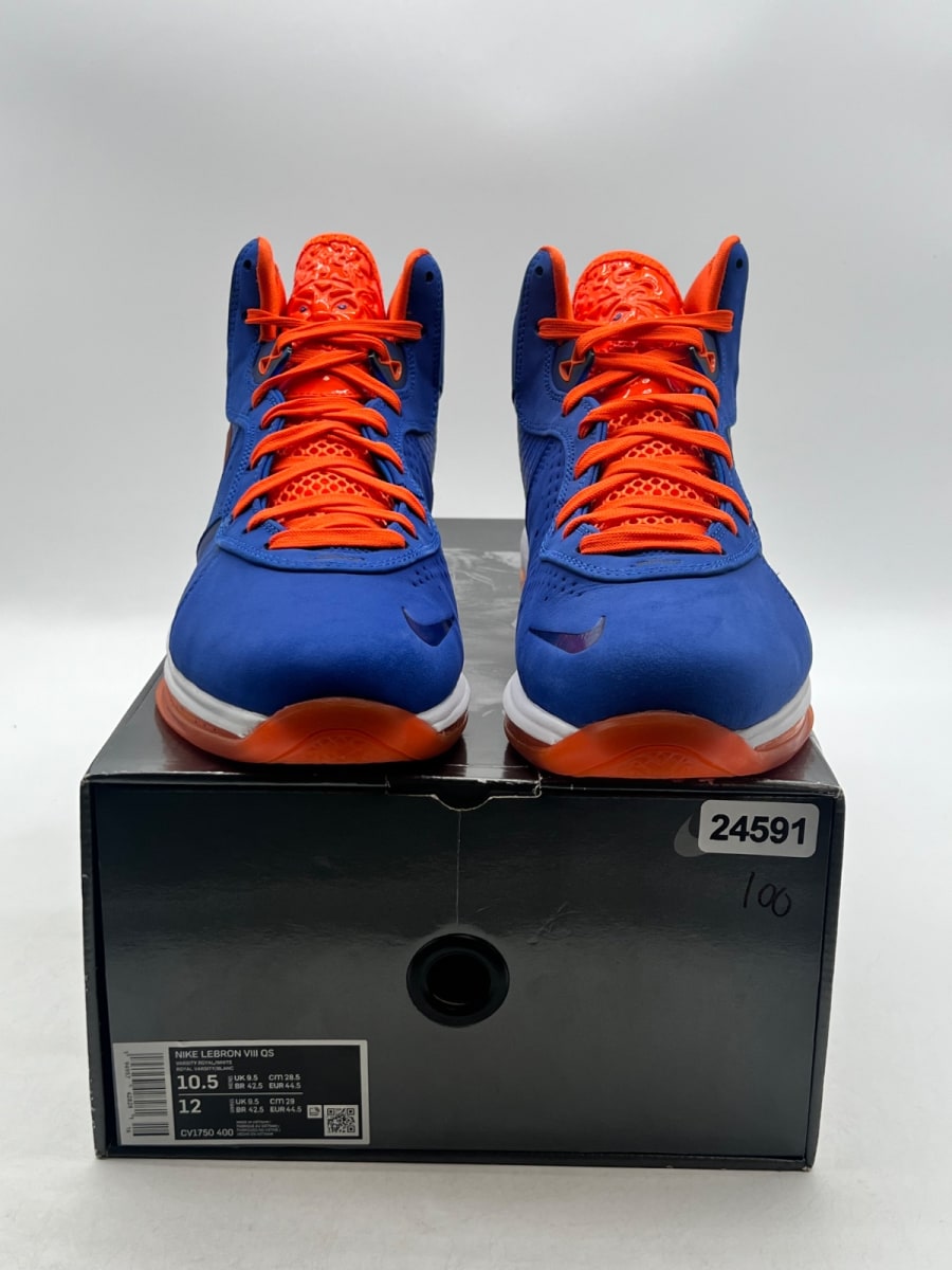 Nike LeBron 8 Hardwood Classic (2021) 10.5 (Lightly Worn Pre-Owned)NikeVarsity Royal/Orange Blaze-Total Orange-White - Image 2