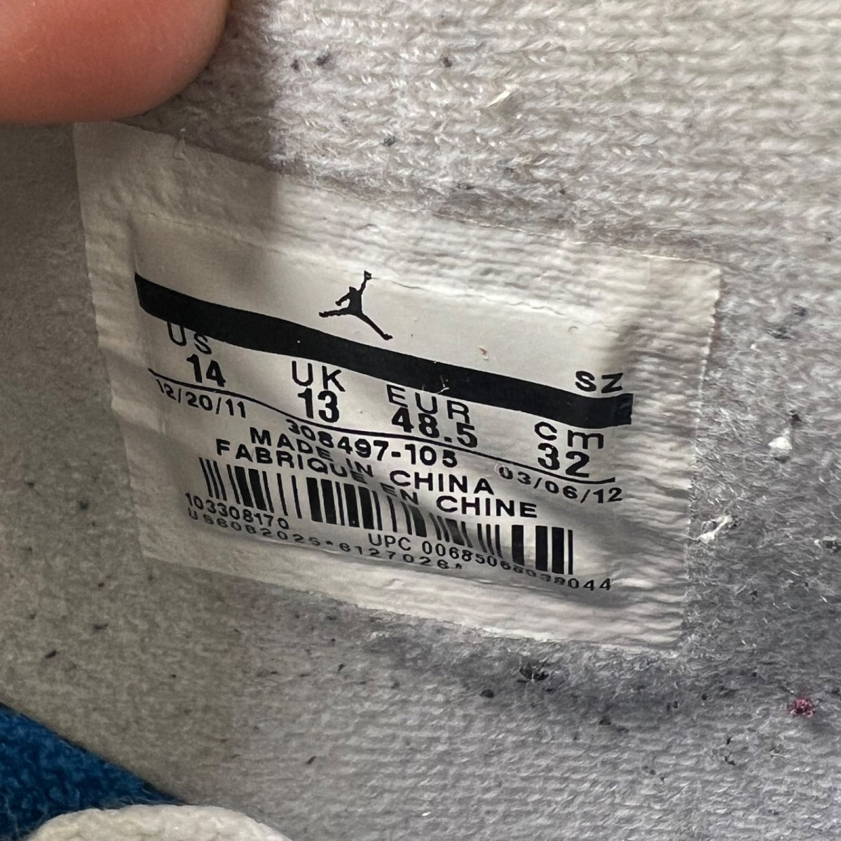 Jordan 4 Retro Military Blue (2012) 14 (Heavily Worn Pre-Owned)JordanWhite/Military Blue-Neutral Grey - Image 6