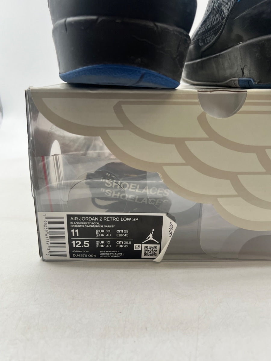 Jordan 2 Retro Low SP Off-White Black Blue 11 (Lightly Worn Pre-Owned)JordanBlack/Blue-Grey - Image 4