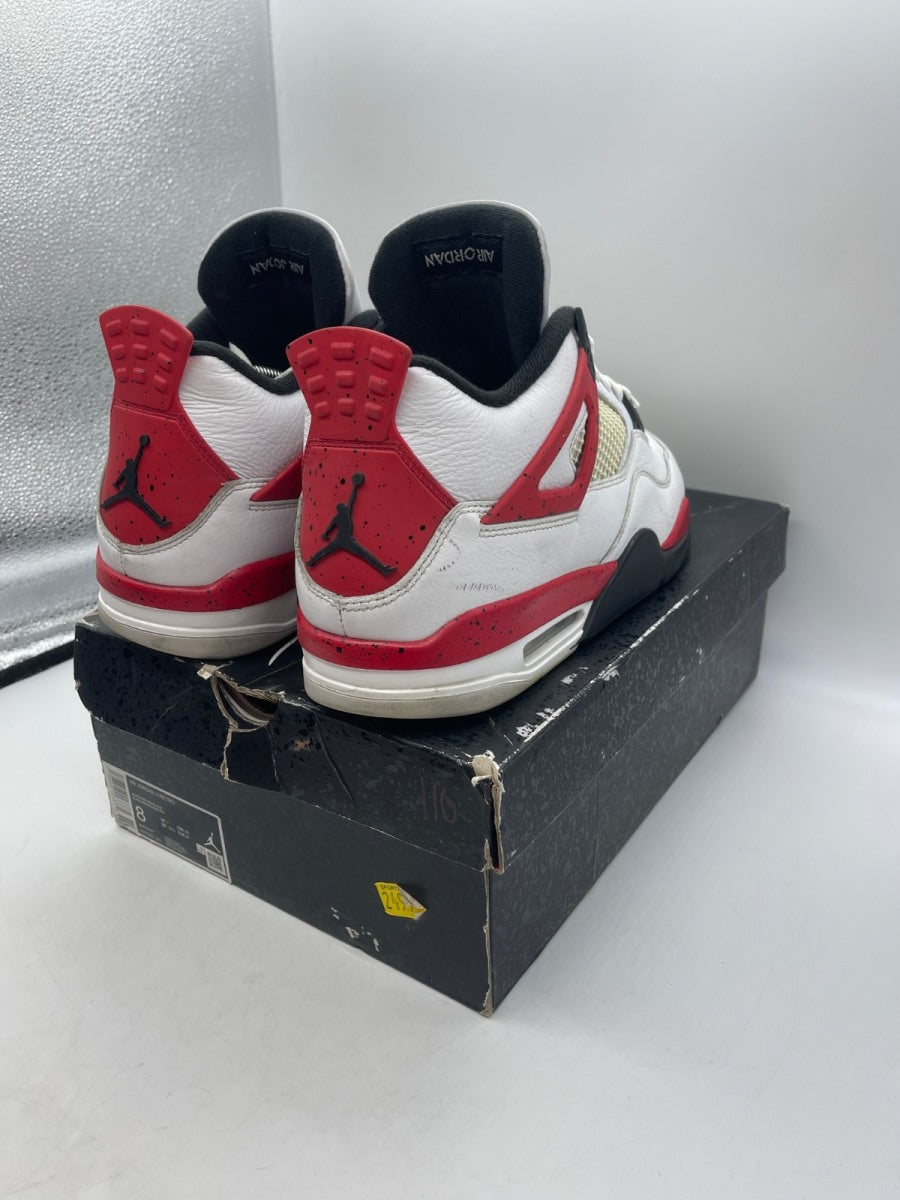 Jordan 4 Retro Red Cement 8 (Moderately Worn Pre-Owned)JordanWhite/Fire Red/Black/Neutral Grey - Image 5