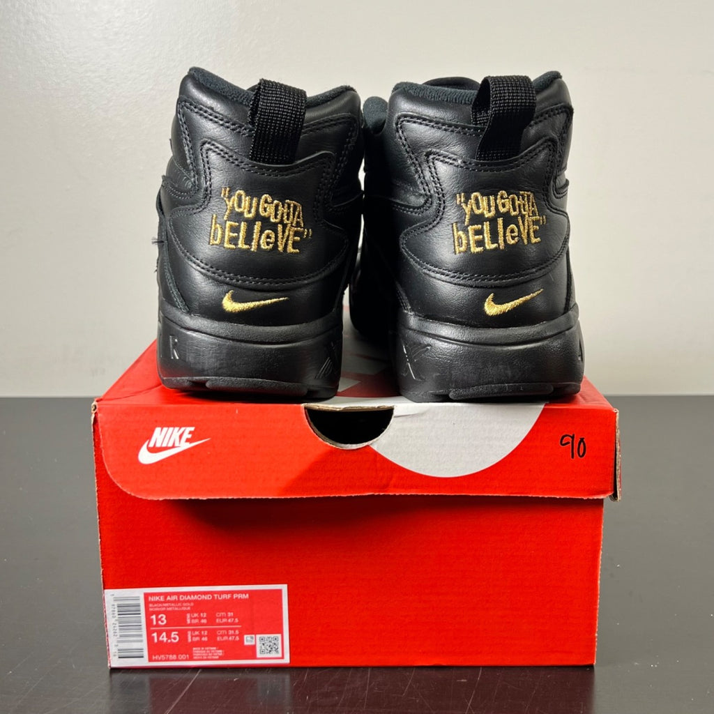 Nike Air Diamond Turf Signing Day 13 (Lightly Worn Pre-Owned)NikeBlack/Metallic Gold - Image 3