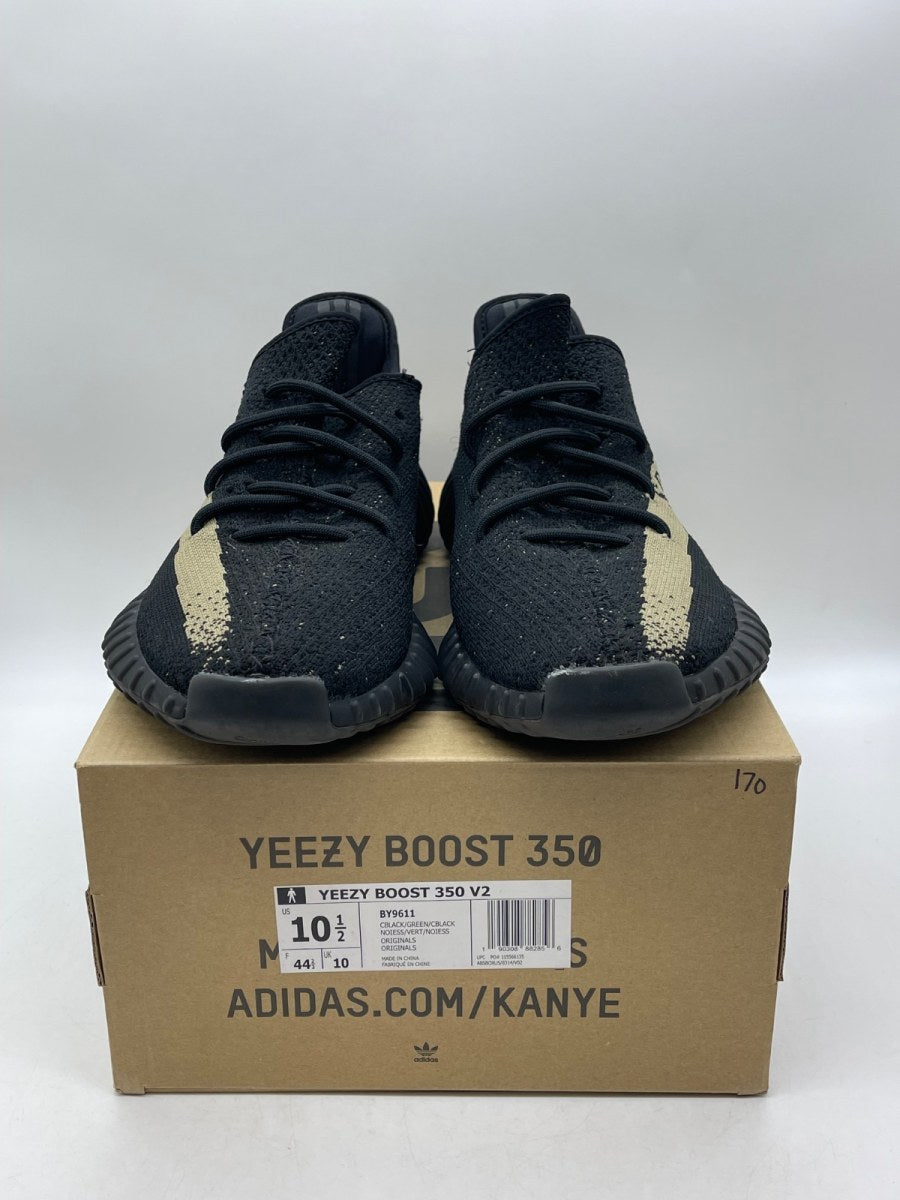 adidas Yeezy Boost 350 V2 Core Black Green 10.5 (Moderately Worn Pre-Owned) - Image 2