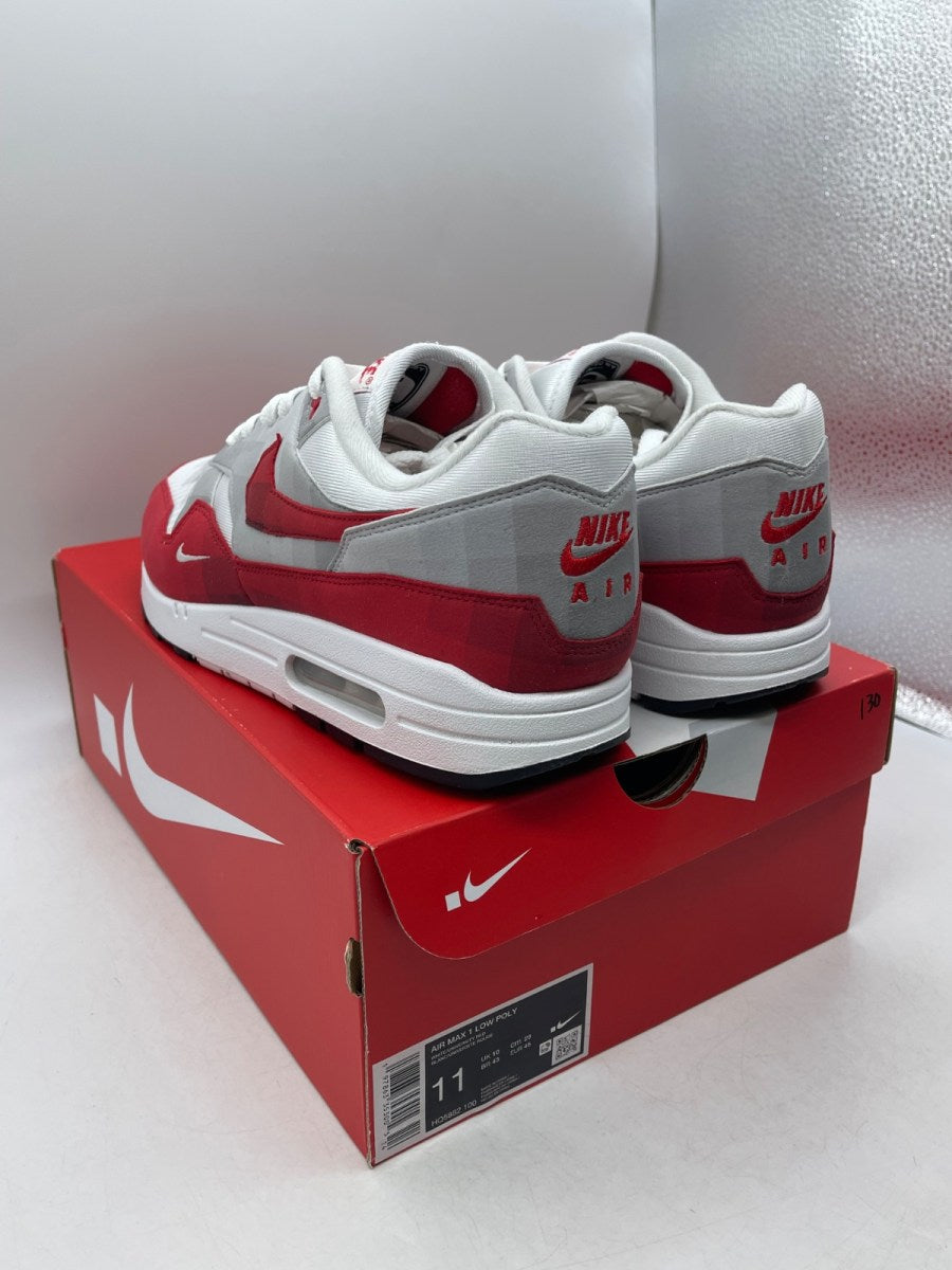 Nike Air Max 1 .SWOOSH Low Poly 11 (Moderately Worn Pre-Owned)NikeUniversity Red/White/Neutral Grey - Image 4