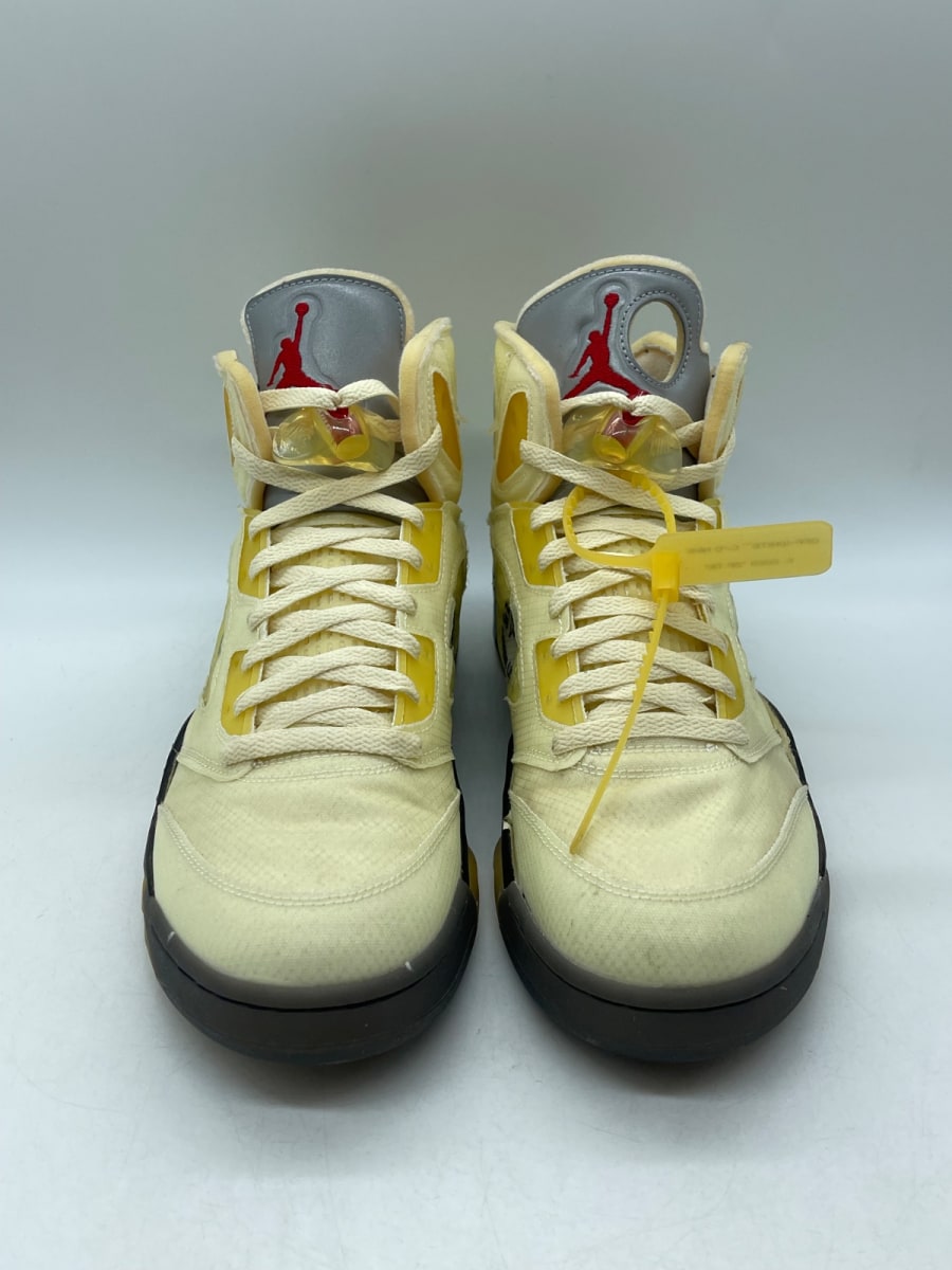 Jordan 5 Retro Off-White Sail 13 (Moderately Worn Pre-Owned)JordanSail/Fire Red-Muslin-Black - Image 2