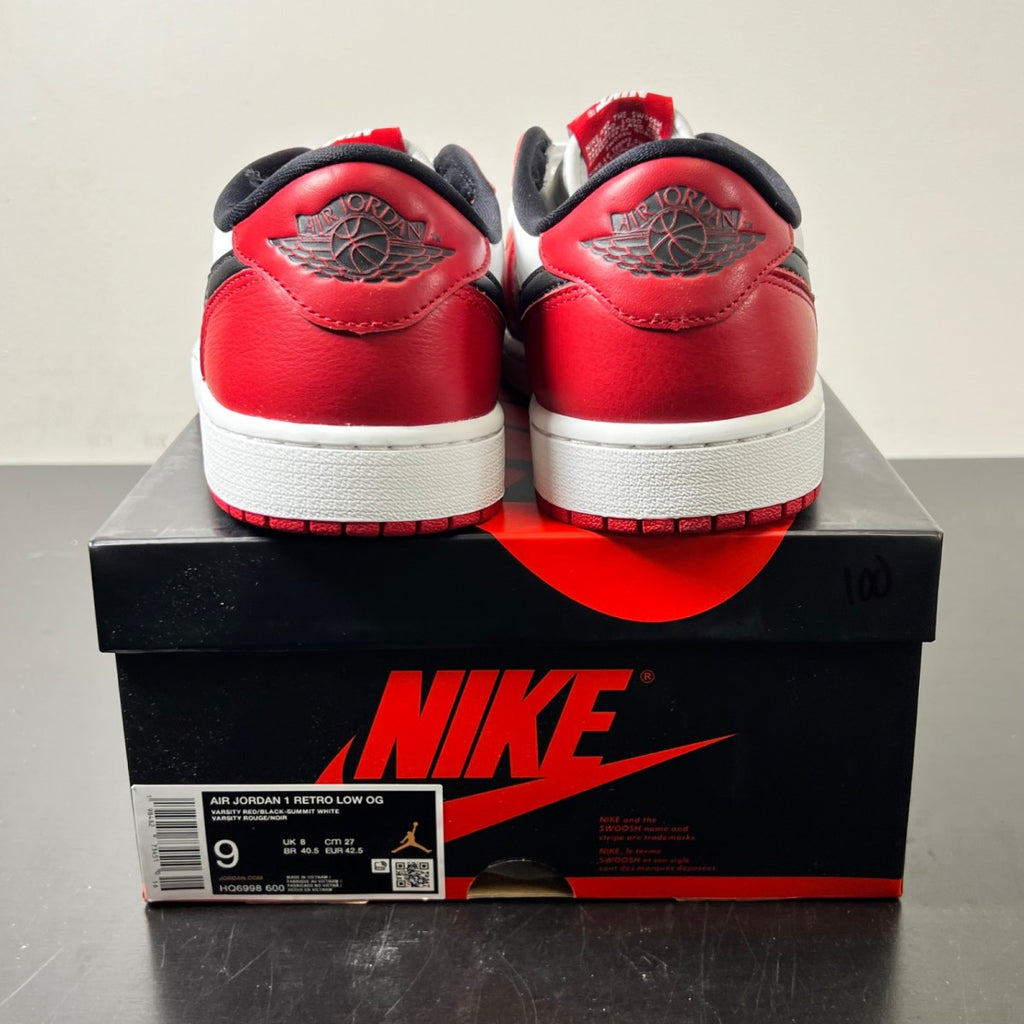 Jordan 1 Retro Low OG Chicago (2025) 9 (Lightly Worn Pre-Owned)JordanVarsity Red/Black/Summit White - Image 4